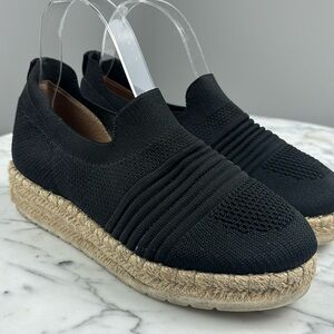 ADRIENNE VITTADINI SPORT women's shoes black NIKO slip on espadrilles SIZE 6 1/2